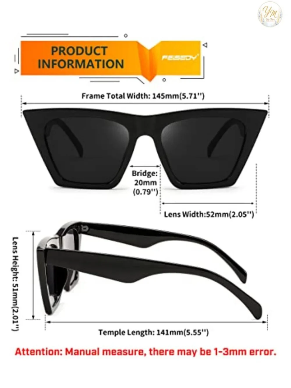 Vintage Cat Eye Sunglasses Women Trendy UV400 Protection Lightweight Acetate